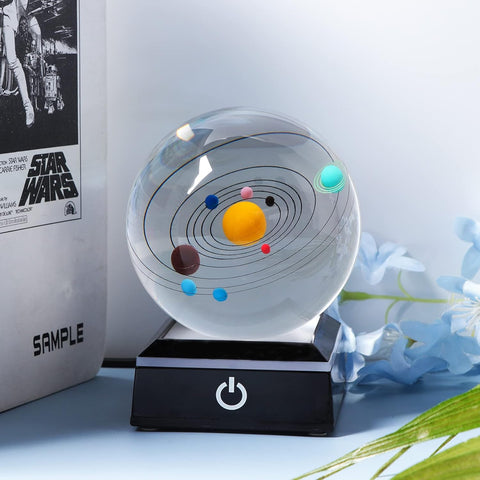 Science Themed LED Night Light Crystal Ball for Kids and Adult