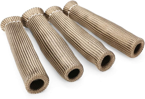 Titanium Spark Plug Wire Boots Thermal Protection Insulator Sleeve, 2500 Degree Heat shield Cover Wrap 6 inch for Car Truck 8PCS