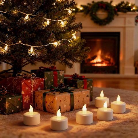 6PCS Rechargeable LED Tea Lights with Charging Base, Remote Timer Flameless Tealight Candles for Home & Party Décor