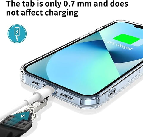 CACOE Universal Mobile Phone Chain - Adjustable Neck Strap for Smartphones Black+light Blue