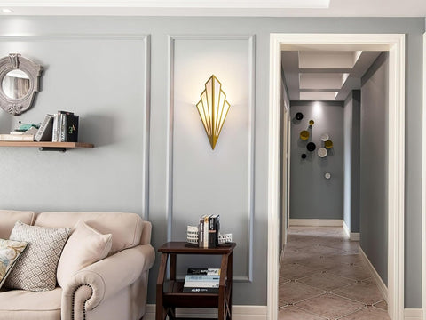 Set of 2 Gold Battery Operated Wall Sconces with Remote Dimmable LED Lights