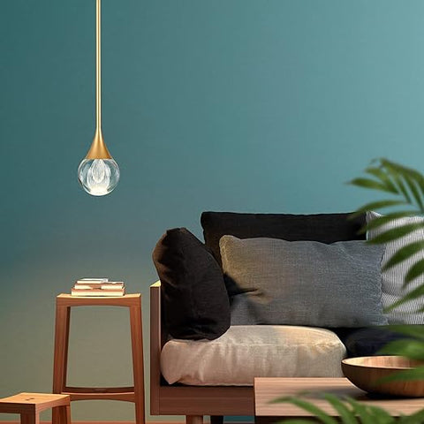 Vintage Raindrop Glass Chandelier - Adjustable Bronze Pendant Light