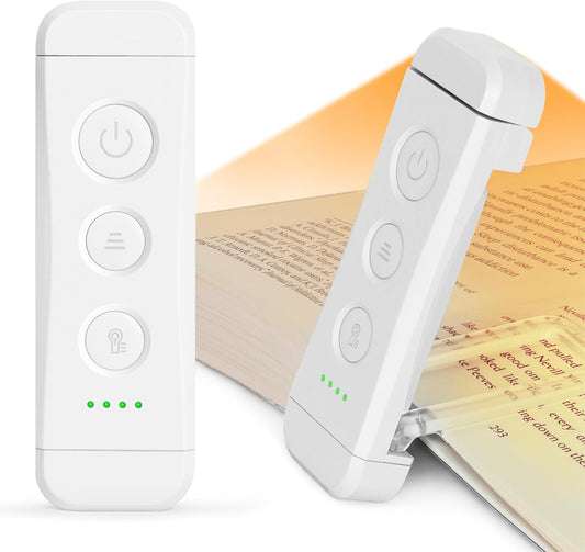 Reading Light Book Light，Eye Caring Reading Lights for Books in Bed, 3 Colours & 5 Brightness Dimmable, Portable & Flexible, Long Lasting up to 80 hrs, Perfect for Book Lover Gifts