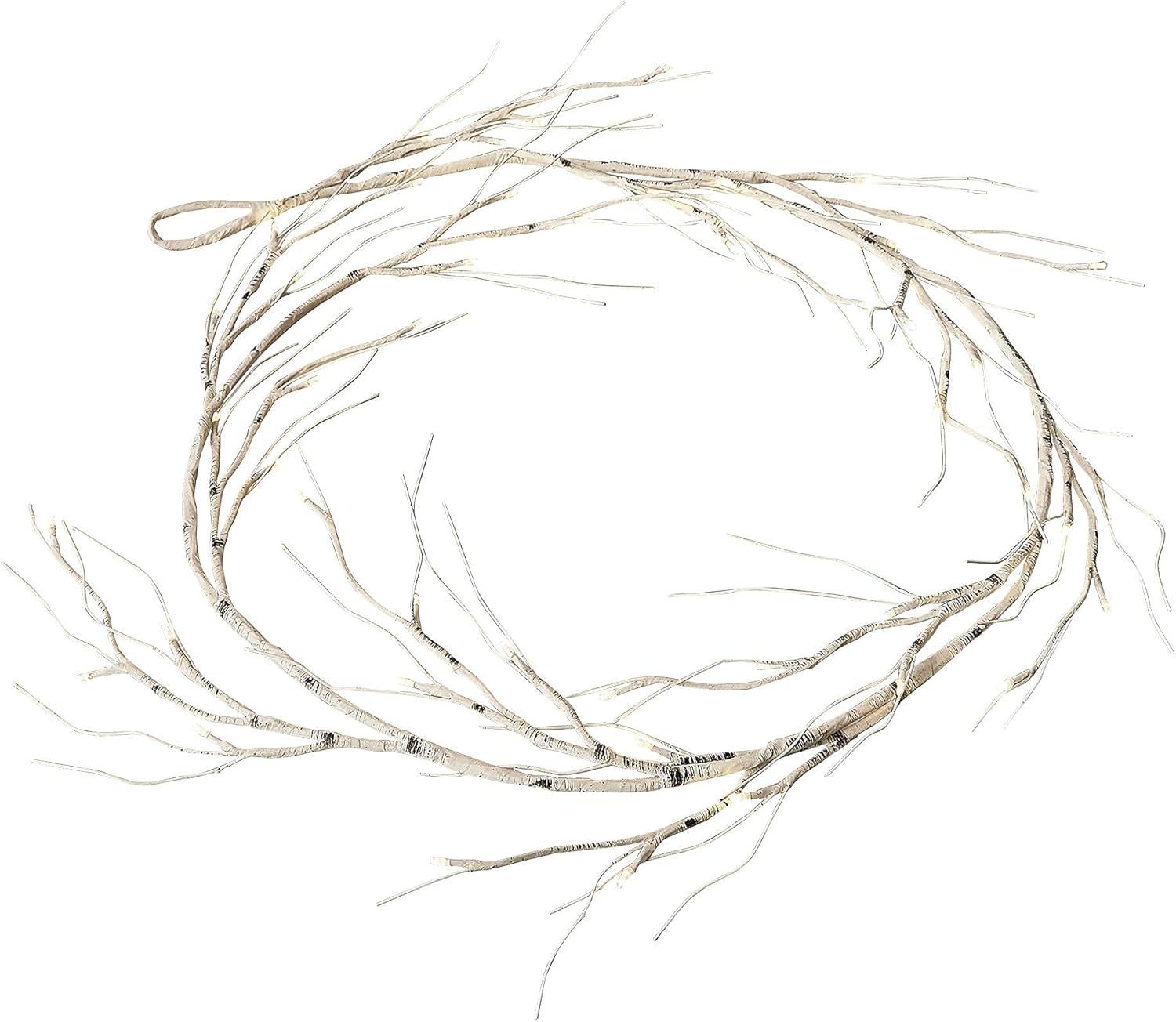 Decorative wreath made of branches on a white background