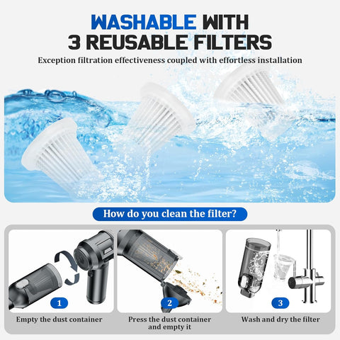 Handheld Vacuum Cleaner 25000Pa Cordless Mini Hoover with LED Display