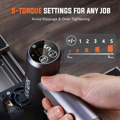 4V Cordless Electric Screwdriver Set with Digital Display, 5 Torque Settings, 2500mAh Rechargeable Battery, LED Light, 15 S2 Bits – Portable DIY Power Tool UK
