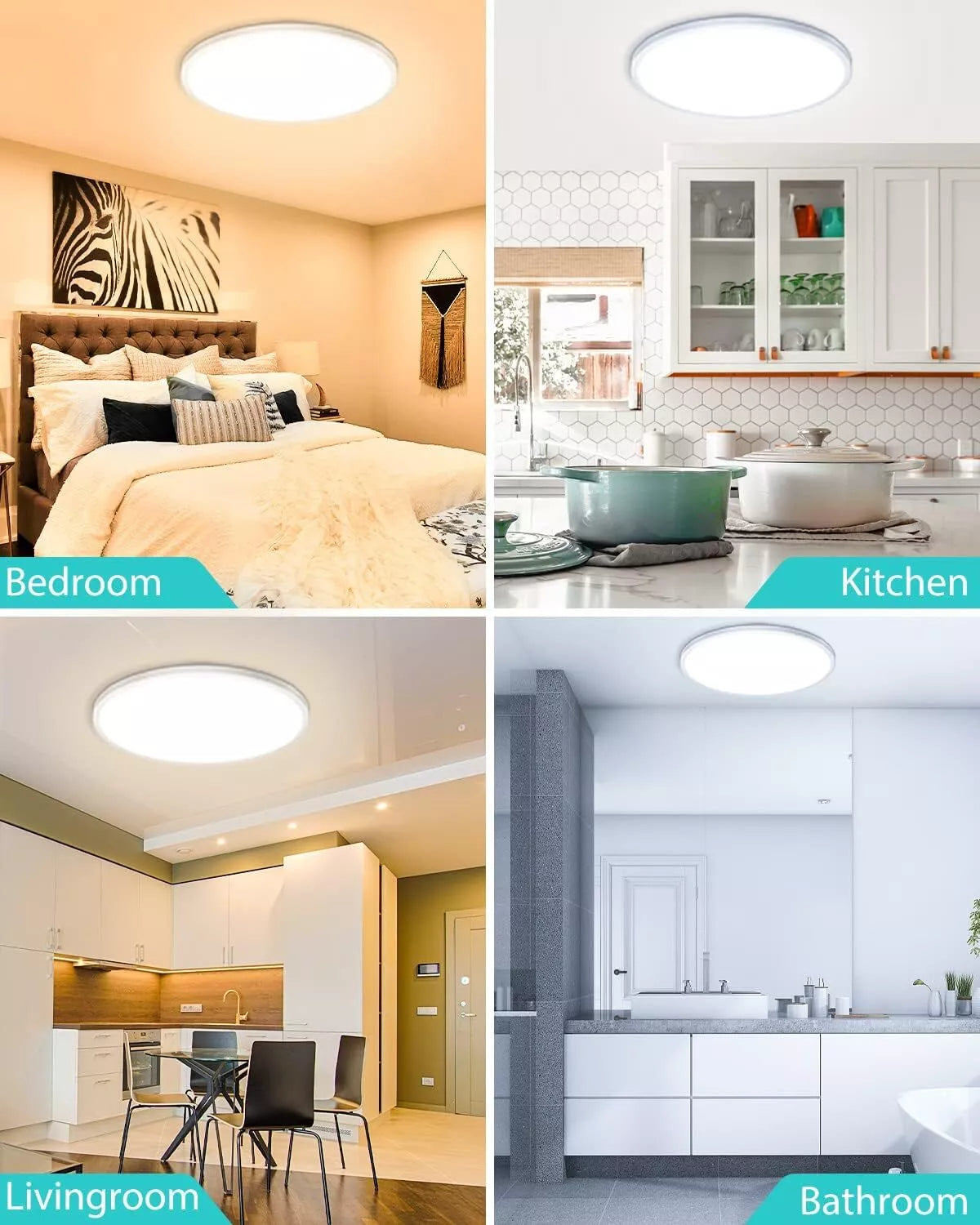Flush Mount round LED Ceiling Light – Modern & Energy-Efficient