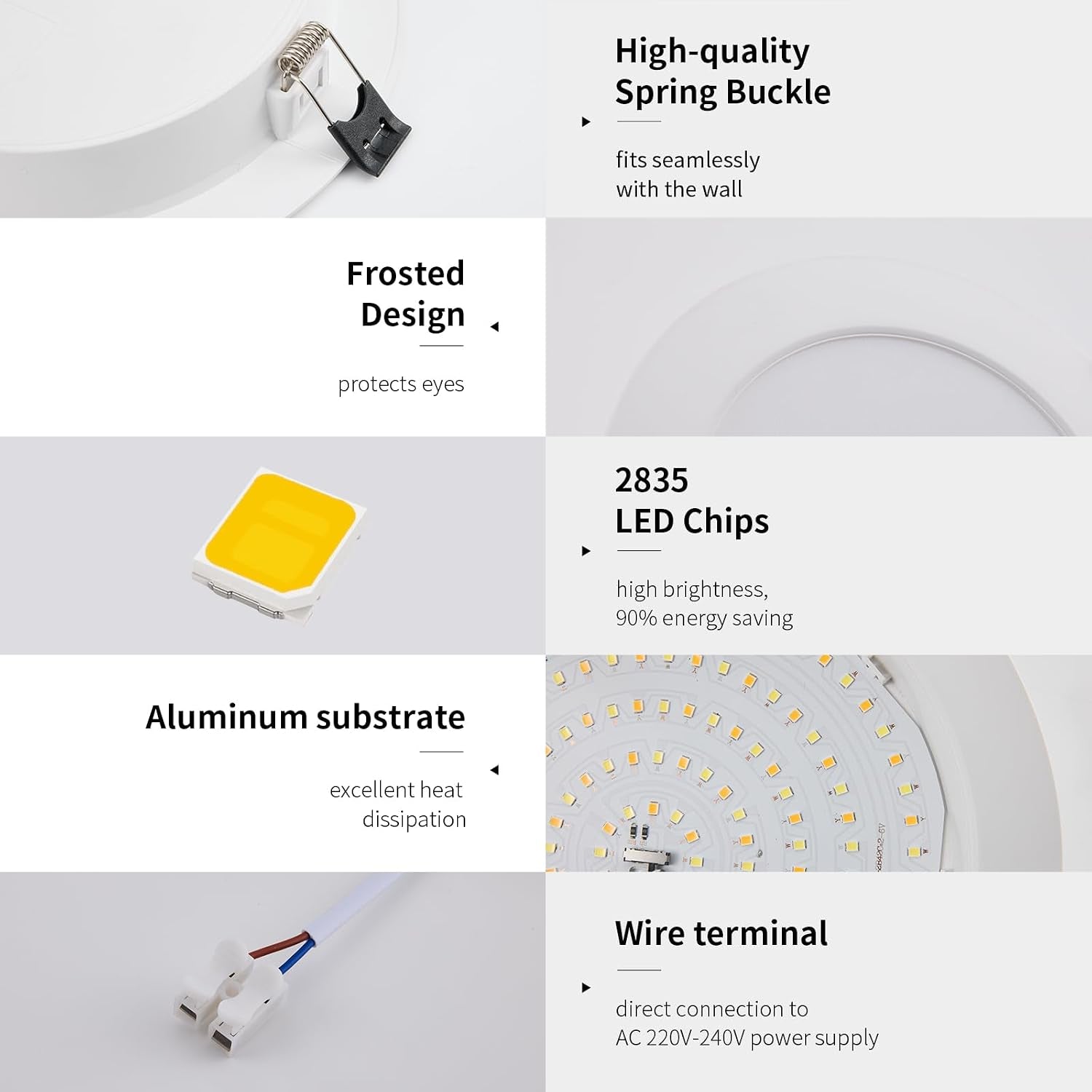 6 Pack LED Downlights Ceiling 24W 2200LM 3CCT IP44, Cutout 185-210Mm |  LED Spotlight Ceiling 22Cm, 3000K/4000K/6000K Adjustable, LED Recessed Ceiling Light for Bathroom