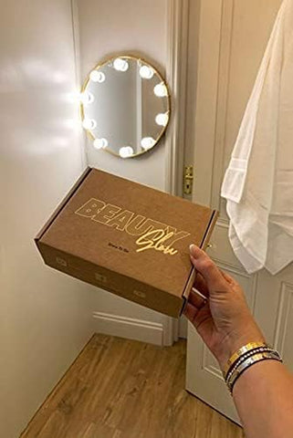 Glow to Go Lights - Pack of 14 - Mirror Lights - 14 Bulbs - up to 6500K Temperature - Discreet Clips - with Adhesive Stickers and USB Connection - Complete Kit