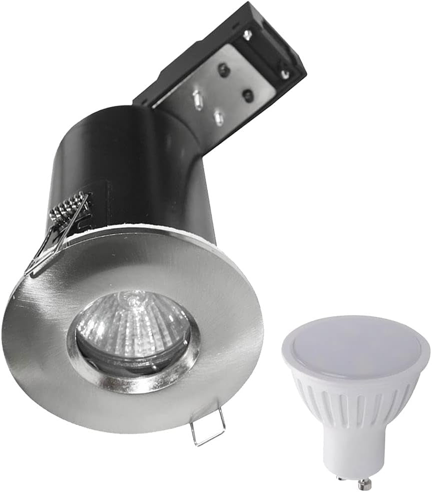 LED Fire Rated Bathroom Shower Downlight Can GU10 Recessed Ceiling down Light Spotlight IP65 Polished Chrome