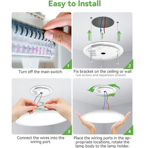 Flush mount Dimmable LED Ceiling Light 24W