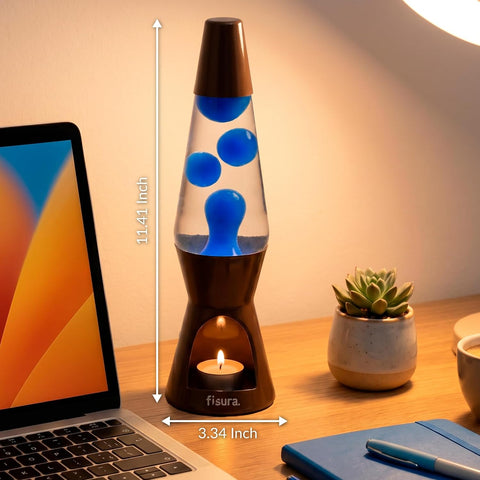 - Motion Mood Lamp with Candle Warmer, Brown & Blue | Eco-Friendly Home Décor. Original Design for Home or Office. Great Gift Idea. 11.4 X 3.3 In. Candle Not Included.