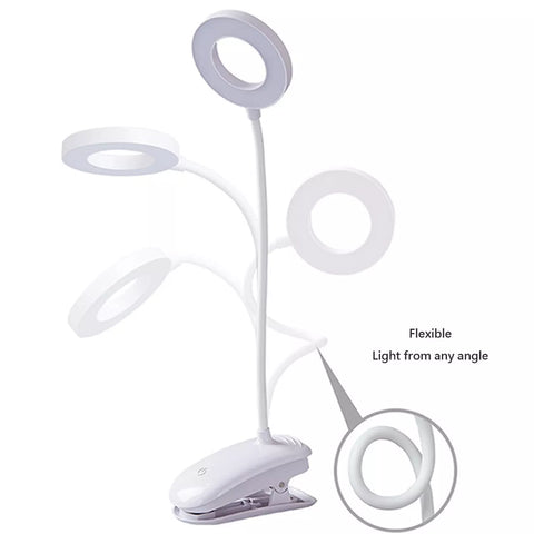 LED Rechargeable Clip-On Desk Light – USB Reading Lamp