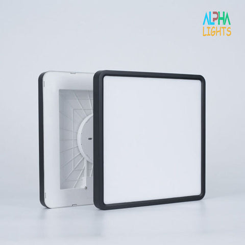 LED square ceiling light providing even illumination in bedroom

