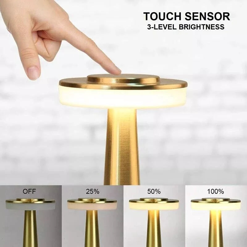 Cordless LED Table Lamp – 3-Color Dimmable Rechargeable – Alpha Lights