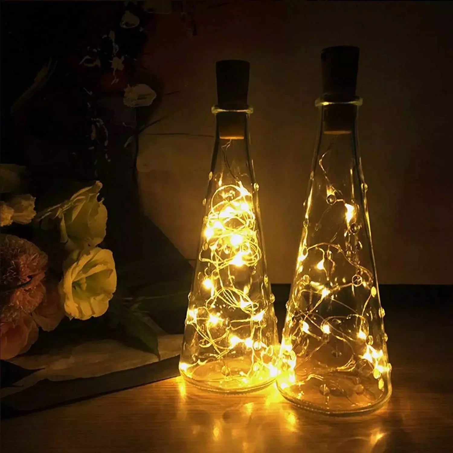 4 X LED Bottle Stopper String Lights – Warm White 2M 20 Leds – UK