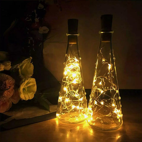 4 X LED Bottle Stopper String Lights – Warm White 2M 20 Leds – UK