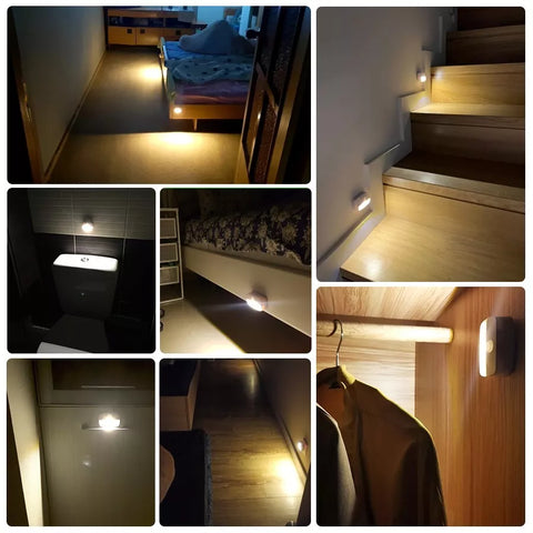 LED PIR Motion Sensor Wall Night Light – Waterproof & Battery Operated