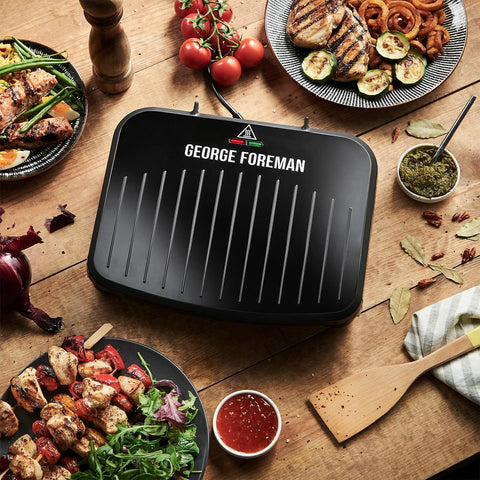 Medium Electric Fit Grill 1630W Black – Non-Stick Griddle, Toastie, Panini, BBQ, Energy Saving, Easy Clean, Drip Tray