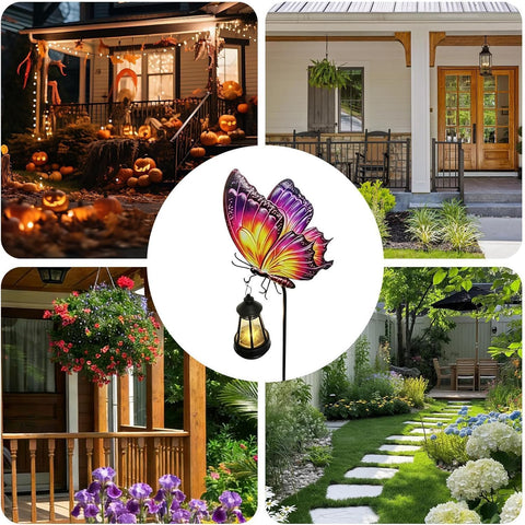 Solar Garden Lights, Butterfly Yard Stakes, Waterproof LED Landscape Decor