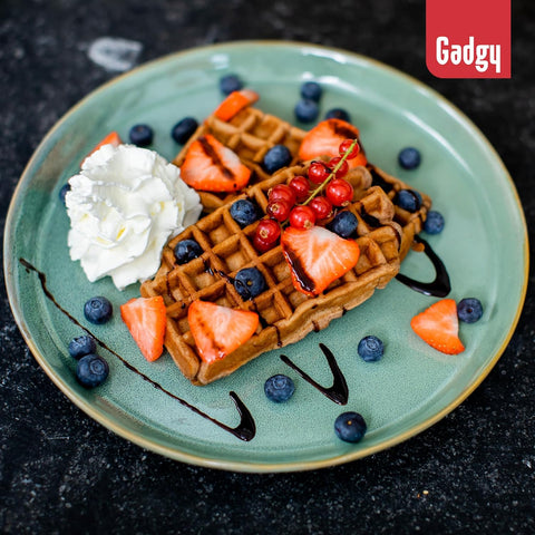 Waffle Maker 4-Slice – 1200W Waffle Iron with Adjustable Temp, LED Indicator & Non-Stick Plates – Breakfast & Dessert