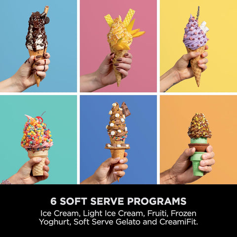 Swirl by CREAMi Soft Serve & Ice Cream Maker – Platinum Silver | 13 Functions | 2 Tubs | Ice Cream, Gelato, Sorbet & More