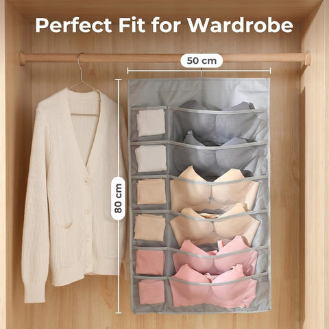 Comforso Double-Sided Hanging Storage Organiser – 36 Mesh Pockets for Wardrobe, Door and Bathroom, 80 × 50 cm