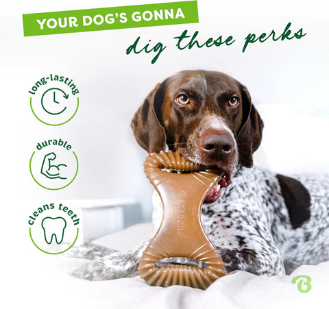 Benebone Indestructible Dental Dog Chew Toy for Aggressive Chewers, Long Lasting Tough Boredom Breaker for Dogs, Real Chicken Flavour, For Small Dogs