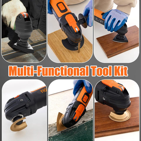 300W Oscillating Multi Tool Kit with 24pcs Accessories – 6 Speed Corded Electric Cutting, Sanding & Polishing Tool UK