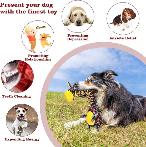 PUHOHUN Giraffe Squeaky Dog Chew Toy Large Interactive