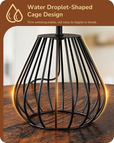 EDISHINE Boho Rattan Table Lamp with Handwoven Paper Shade – 4W E27 LED Bulb, Warm 2700K Bedside & Living Room Table Light