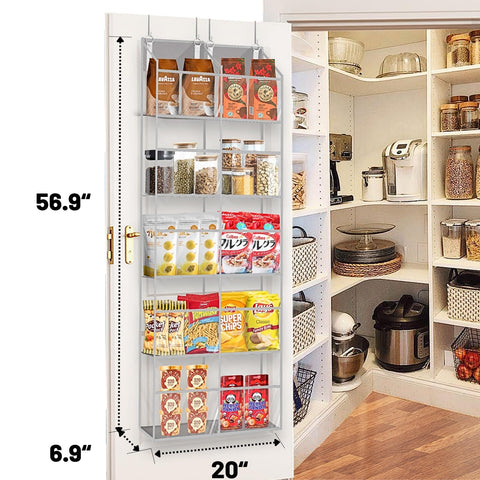 Ofiray-Home Over The Door Storage Organiser – 5-Tier, 10 Compartments, Pink Hanging Storage with 10 Side Pockets