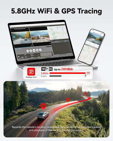 REDTIGER F7NP 4K Dual Dash Cam Front and Rear with STARVIS 2 Sensor, Wi-Fi 6 5.8 GHz App Control, Built-in GPS, 24-Hour Parking Mode, 170° Wide Angle, Free 128GB Card Included
