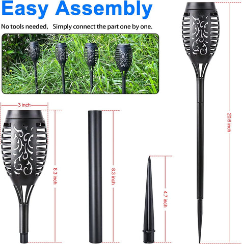 Solar Torch Light 12 Pack, Solar Lights Outdoor Flickering Flame