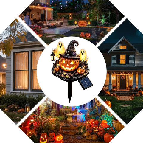 Halloween Solar Lights Pumpkin Ghost Pathway Stake Lights