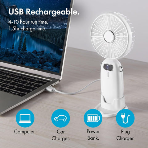 VonHaus Handheld Mini Fan – USB Rechargeable, 5 Speeds