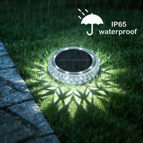 Solar Lights Outdoor Garden, 6 Pack Solar Ground Lights, IP65 Waterproof, LED Solar Landscape Decorative Lighting for Lawn, Yard,Stairs, Patio, Pathway (White)