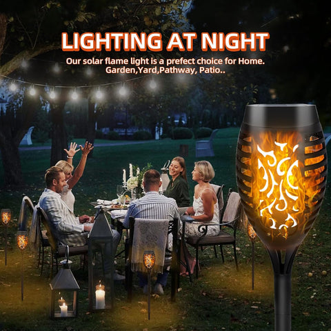 CNMTCCO Solar Flickering Flame Lights - 6 Pack Outdoor Garden Solar Lights, Waterproof Torch Landscape Lighting for Patio, Pathways, Lawn, Yard Decoration