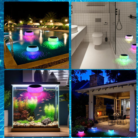 Solar Pond Lights Outdoor – IP68 Waterproof Floating LED Light with Remote Control, Timer & 8-Colour RGB Lighting for Ponds, Pools, Hot Tubs & Garden Water Features