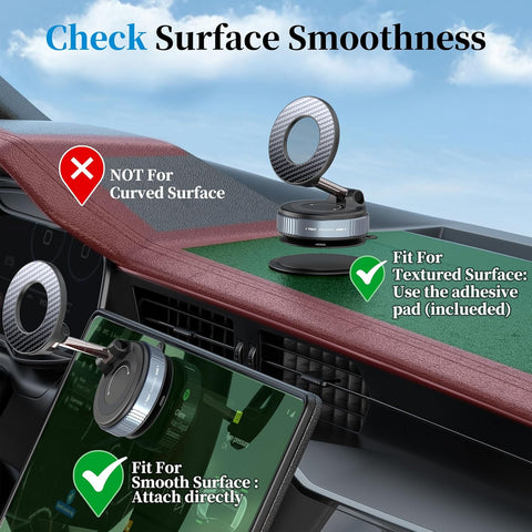 PlusAcc Vacuum Magnetic Car Phone Holder – 360° Rotatable Strong Suction Mount