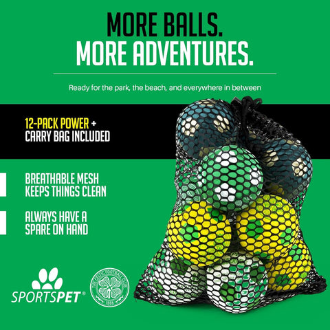 Sportspet Celtic High Bounce Dog Balls 12 Pack 60mm