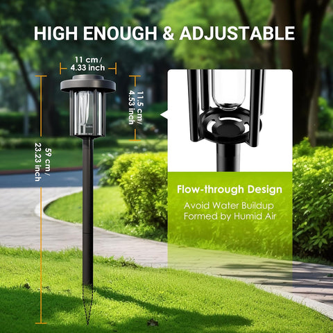 Solpex Solar Lights Outdoor, 6 Pack LED Garden Pathway Lights, Waterproof Solar Powered for Garden, Patio, Landscape, Walkway, Cold White
