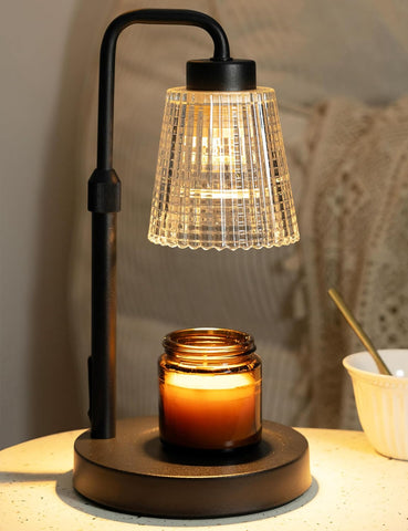 GODONLIF Candle Warmer Lamp with Timer – Dimmable Electric Candle Warmer with Adjustable Height, Glass Shade & 50W Halogen Bulb for Home Decor, Bedrooms & Offices