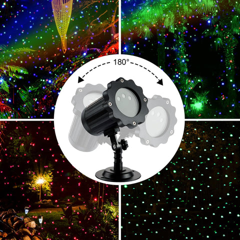 QUVVYN Outdoor Christmas Laser Projector Lights – RGB Moving Starry Laser with Remote Control, Timer, IP65 Waterproof Garden & Party Decoration