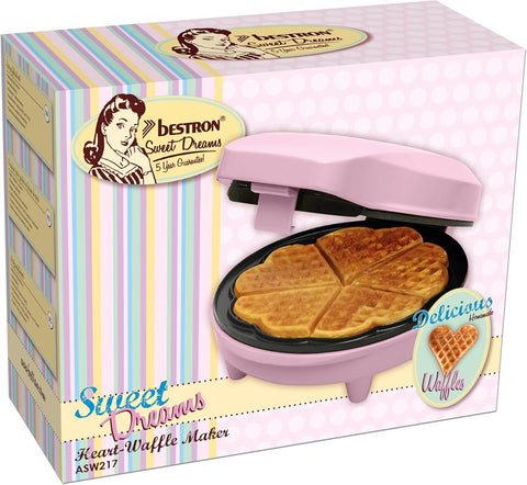 Heart Waffle Maker – Non-Stick Plates, 700W – Pink Alloy Steel Waffle Iron for Perfect Breakfast Treats