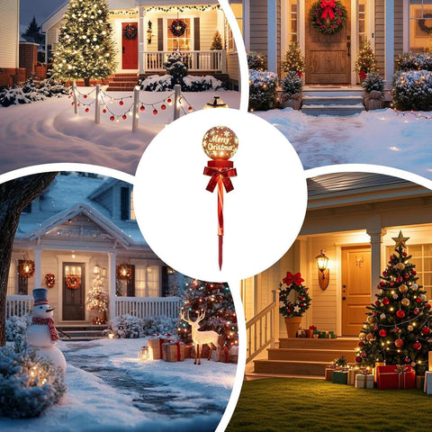 Solar Christmas Lights - Snowflake Holiday Decor, Solar Pathway Lights