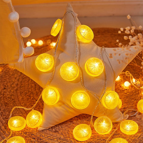 Lemon Fairy Lights, 3m 20 LED Fruits Lemon String Lights, USB Powered, Outdoor Indoor String Fairy Light for Bedroom, Party, Wedding, Garden, Camping, Christmas Decoration