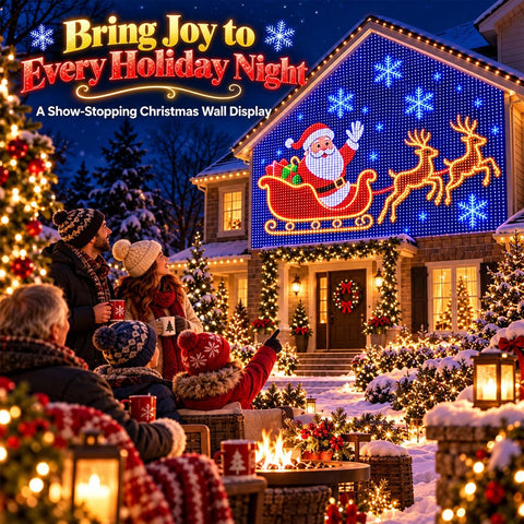 Animated Christmas LED Curtain Lights – Smart RGB Net Lights with Remote, 6 Lighting Modes & Timer for Festive Outdoor Displays – Turn Your Home into a Christmas Light Show