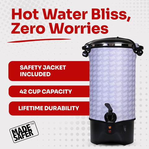 Made Safer 7.5L Hot Water Urn – Energy-Efficient Boiling Dispenser for Tea, Coffee & Drinks, 40 Cup Capacity, UK Design