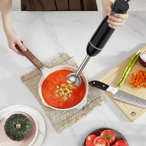 Hand Blender - 2 Speed Immersion Stick Blender | Electric Handheld with Stainless Steel Blade for Soups, Sauces & Baby Food - Black HB3201